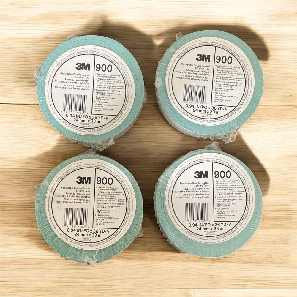 3M 900 Repulpable Double Coated Splicing Tape 0.94 in x 36 yd - 4 Roll